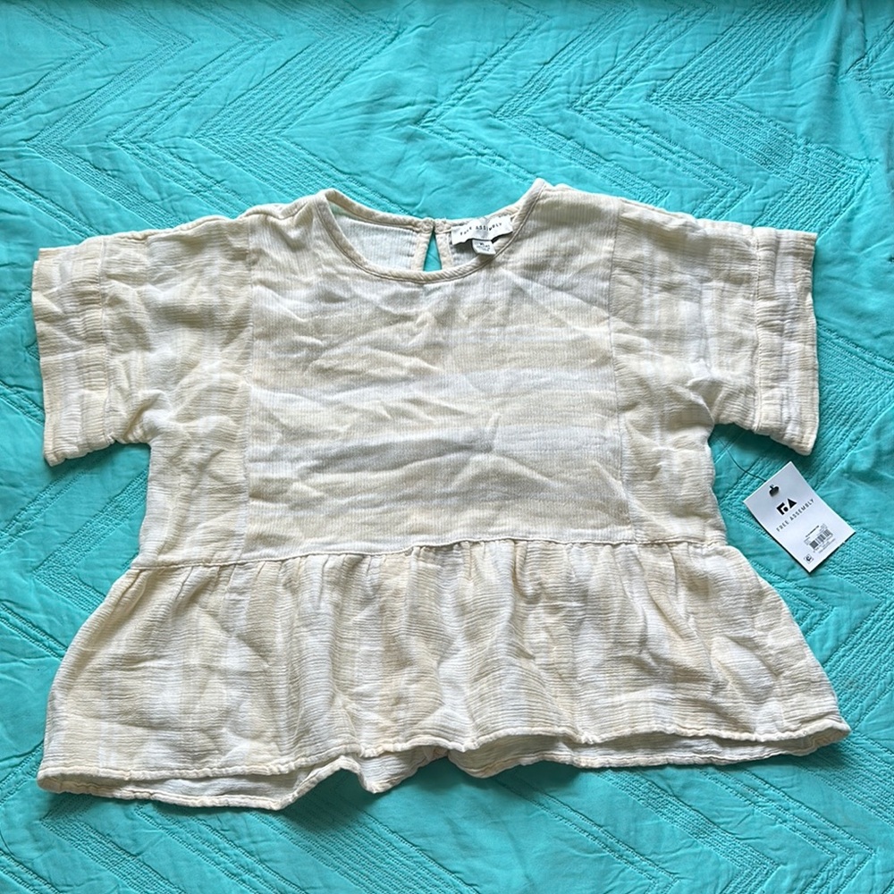Cream Peplum Top